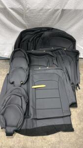 Possible Universal Fit Black PU Leather Full Seat Cover Set with Headrest Covers, Organizer, Bumper Protector