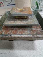 Assorted Household Lot: Queen Sheet Set, Track Light, Tea Set, Glassware, Pitcher, working Fountain - 3