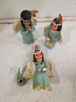 Native American-Themed Dolls & Figurines Collection &ndash; 13 Pieces, Hand-Painted Details, Beaded Accents - 9