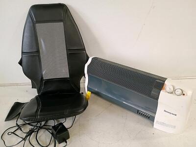 Homedics Massage Cushion with Remote & Honeywell 1500W Convector Space Heater, Adjustable Settings