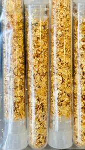 Gold Flake Bottles - Set Of 5, 3" Vials, Decorative/Craft Use