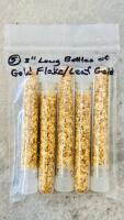 Gold Flake Bottles - Set Of 5, 3" Vials, Decorative/Craft Use - 3