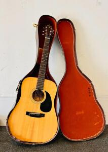 Lotus Model 180 Dreadnought Acoustic Guitar with Hard Shell Case