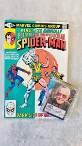 Stan Lee Signed Icon Ink Autograph Card + 1981 Spectacular Spider-Man Annual #3 Marvel Comic