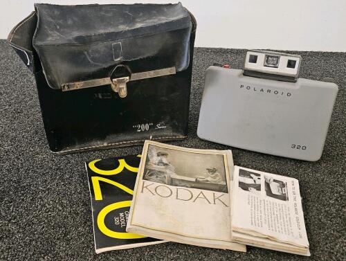 Polaroid Automatic 320 Land Camera with Case, Manuals, 114mm f/8.8 Lens, 100-Series Film