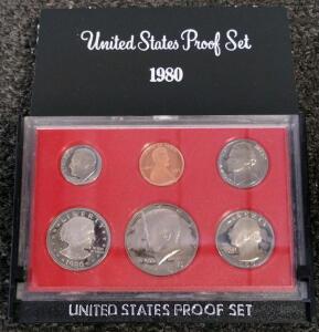 1980 United States Mint Proof Set &ndash; 6 Coin Set, San Francisco Mint, Original Packaging