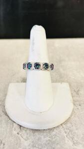 Mystic Rainbow Topaz 5-Stone Ring, Size 7