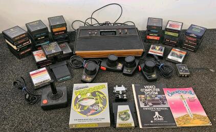 Atari 2600 Console Bundle With 32+ Games, Joystick, 4 Paddle Controllers, Manuals, Boxed Frogger