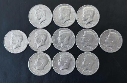 Kennedy Half Dollar Coins, Lot Of 11, Mixed Dates 1971&ndash;2017, D & P Mints, Circulated