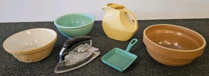 Vintage Fiesta & Mason Cash Kitchenware &ndash; Mixing Bowls, Pitcher, Skillet, Iron