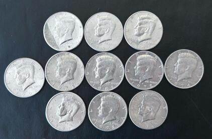 Kennedy Half Dollar &ndash; 11 Coins, Mixed Years (1972&ndash;2020), P & D Mints, Copper-Nickel, Circulated