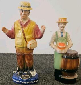 Ezra Brooks &ldquo;The One That Got Away&rdquo; & Jim Beam Vons 75th Anniversary Whiskey Decanters, 1981