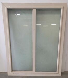 Caldwell Glass 45 5/8" x 56 1/2" XO Aluminum Sliding Window, Model CALDGL, Beige Frame