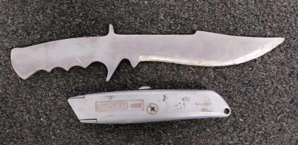 Large Full Tang Knife Blank ~12.5" Custom/Unfinished & Stanley 99E Utility Knife