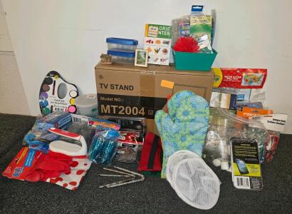 Household Goods With Boxed TV Stand MT2004U, Fiskars, Star Wars Items, Storage Containers, Forget Me Not Seeds, Sewing Tools, And More