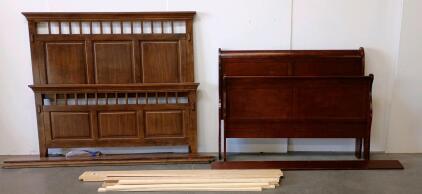 Queen & TwinSize Panel And Sleigh Wooden Bed Frames With Headboards And Footboards