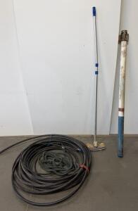 Commercial Pool Vacuum 16Ft Telescoping Pole, 20Ft PVC Hose, Weighted Head, PVC Launcher