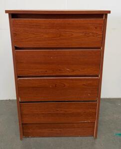 4-Drawer Chest Of Drawers, Particle Board, Faux Cherry Finish, 28"x16"x39", Handleless Design