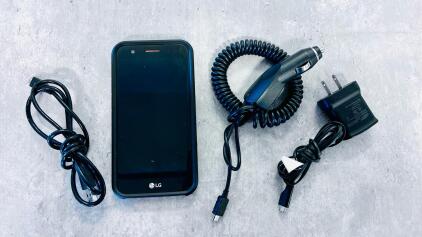 LG X Venture Rugged 32GB Black, 5.2" FHD, 16MP Camera, Bundle w/ Wall & Car Charger (Powers On Needs Setup) Please Inspect