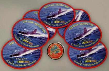 USS Cusk SS/SSG-348 Navy Patch & Support Our Troops Military Challenge Coin