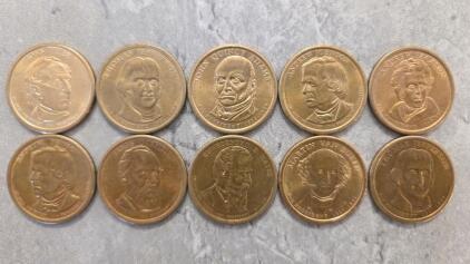 U.S. Presidential $1 Coin Collection &ndash; Featuring Jefferson, Jackson, Adams, Tyler & More, 8 Coins