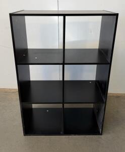 Black 6-Cube Storage Organizer Shelf Unit, 30"x24", MDF, Open Back, No Accessories