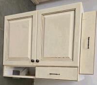 Matching Cream Kitchen Cabinets Set &ndash; Pantry, Base, Wall &ndash; Traditional Raised Panel, Metal Hardware - 4