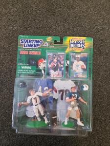 Starting Lineup 1998 Classic Doubles John Elway & Dan Marino NFL Figures Sealed Broncos Dolphins