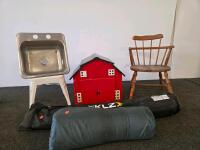 SKLZ Quickster Range Net 8x8 Golf Practice Net, Children's Chairs, Sleeping Pad, & Barn Model