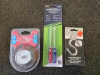 Assorted Hand Tools & Kitchenware: Wire Cup Brush, Multimeter, Drill Bits, Rope, S-Hook, USB Cable - 9