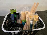 Assorted Hand Tools & Kitchenware: Wire Cup Brush, Multimeter, Drill Bits, Rope, S-Hook, USB Cable - 17
