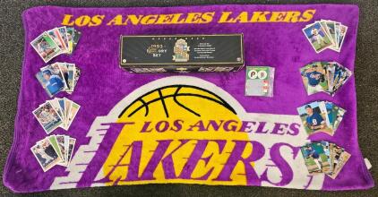 1993 Upper Deck Baseball Factory Set With MLB Stickers, 1990 Expos Hologram, Lakers Blanket