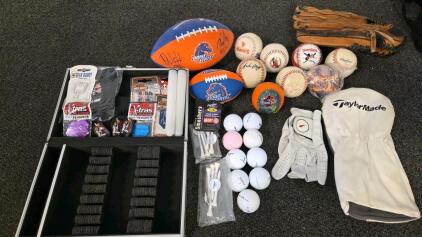 Sports Memorabilia &ndash; Boise State Signed Football, TaylorMade, Baseballs, Darts, Golf Items