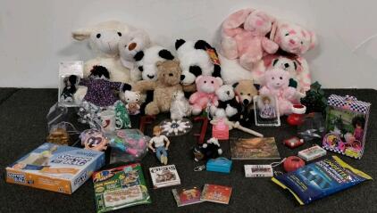 Large Mixed Lot ~45 Plush Toys, Dolls, Keychains, Ornaments, Holiday & Collectibles, NIB/NIP Items