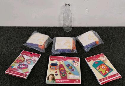Vintage Coca-Cola Bottle, McDonald's Hamburglar Toys, and American Girl Craft Kits