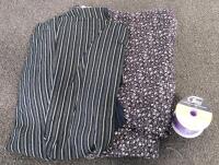 Mixed Apparel Fabric Lot (~10 Pieces), Holloway Varsity Jacket, Offray Ribbon &ndash; Patterns & Solids - 3
