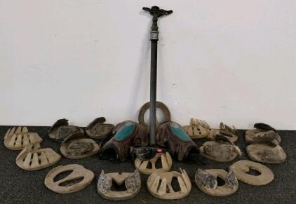 Lot of 16 Horse Hoof Boots, Quick Fit Leg Boots, Milwaukee Safety Glasses
