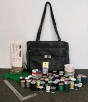 Mixed Sewing Supplies Lot with 40+ Thread Spools, Buttons, Ribbons, and Accessories - 4