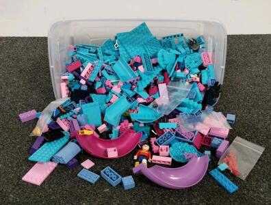 Large LEGO Mixed Lot ~200 Pieces, Storage Bin, Accessories, Friends Colors, Minifigure Included
