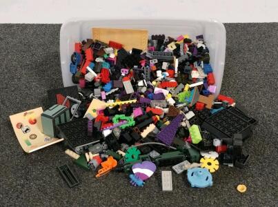 Bulk Lot of ~200+ LEGO&reg; Pieces in 14-Quart Clear Storage Bin