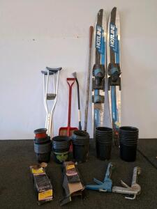 HOTLINE XR-2 High Performance Combo Water Skis , Adjustable Bindings. Kids crutches, garden tools, shovel, hand weed tiller , flower pots, caulking guns and more