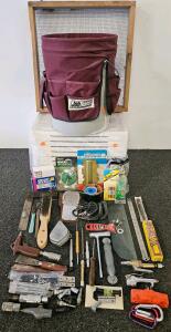 Job Boss Tool Organizer, Over 35 Hand & Air Tools, Hardware, New Shoe Cabinet, Mixed Lot