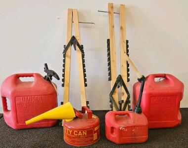 Midwest Can 5-Gallon & 1-Gallon Gasoline Cans, Metal Safety Can, Large Wood Bar Clamps