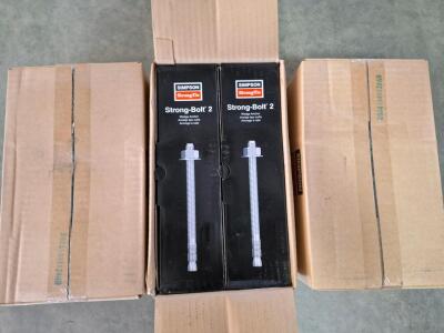 3 boxes. Simpson Strong-Tie Strong-Bolt 2 Wedge Anchor 5/8" x 6" Zinc, 2-Pack, STB2-62600F20