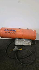 ALL-PRO 150,000 BTU/hr Forced Air Propane Heater, Model R150A, 120V, Hose & Regulator Included