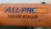 ALL-PRO 150,000 BTU/hr Forced Air Propane Heater, Model R150A, 120V, Hose & Regulator Included - 3
