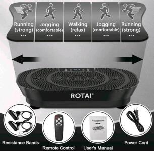 ROTAI Vibration Plate Exercise Machine, 99 Speed Levels, 5 Auto Modes, 300 lbs Capacity (H)