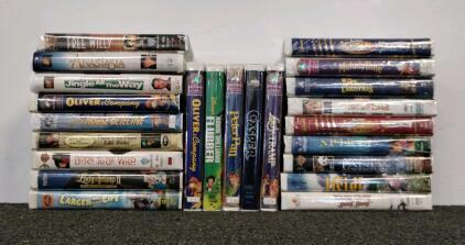 Lot of 23 Sealed Family & Animated VHS Tapes &ndash; Disney, Warner Bros., Universal Classics