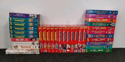 Disney VHS Lot &ndash; Sing Along Songs, Favorite Stories, Winnie the Pooh, 33 Tapes, NTSC (XK)