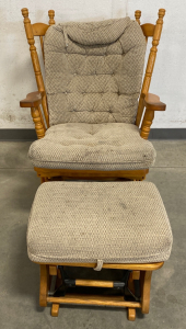Padded Rocking Chair With Rocking Foot Rest